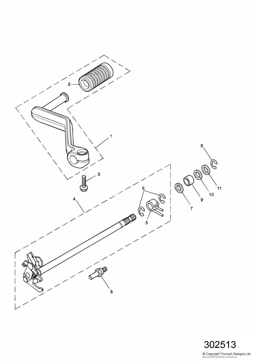 Gear Change Mechanism exploded diagram