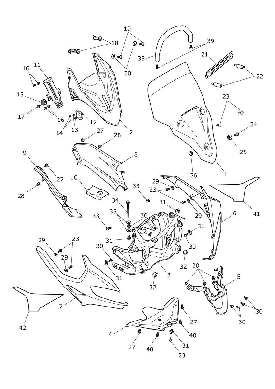 Cockpit exploded diagram
