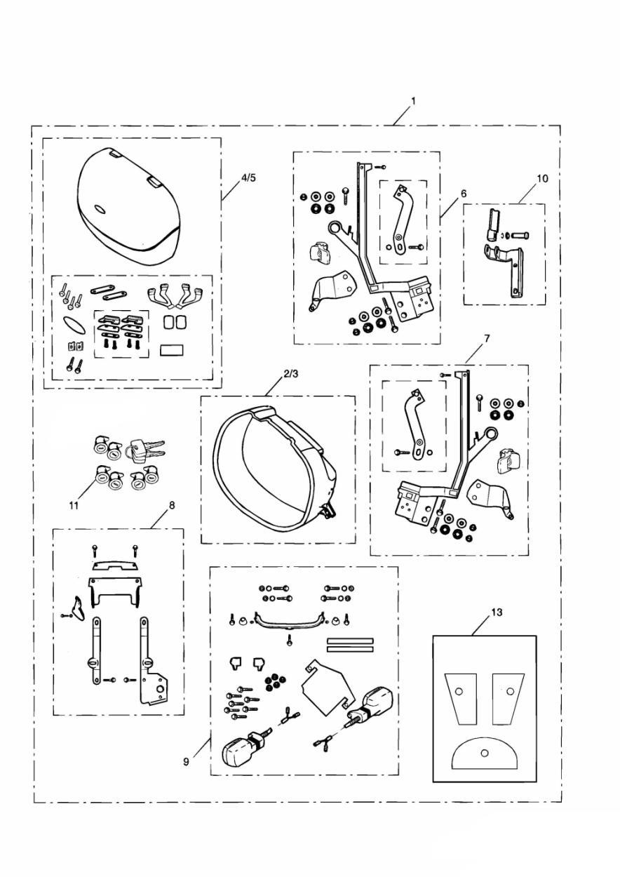2 Box Pannier System exploded diagram