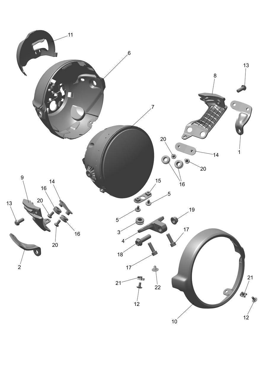 Headlights exploded diagram