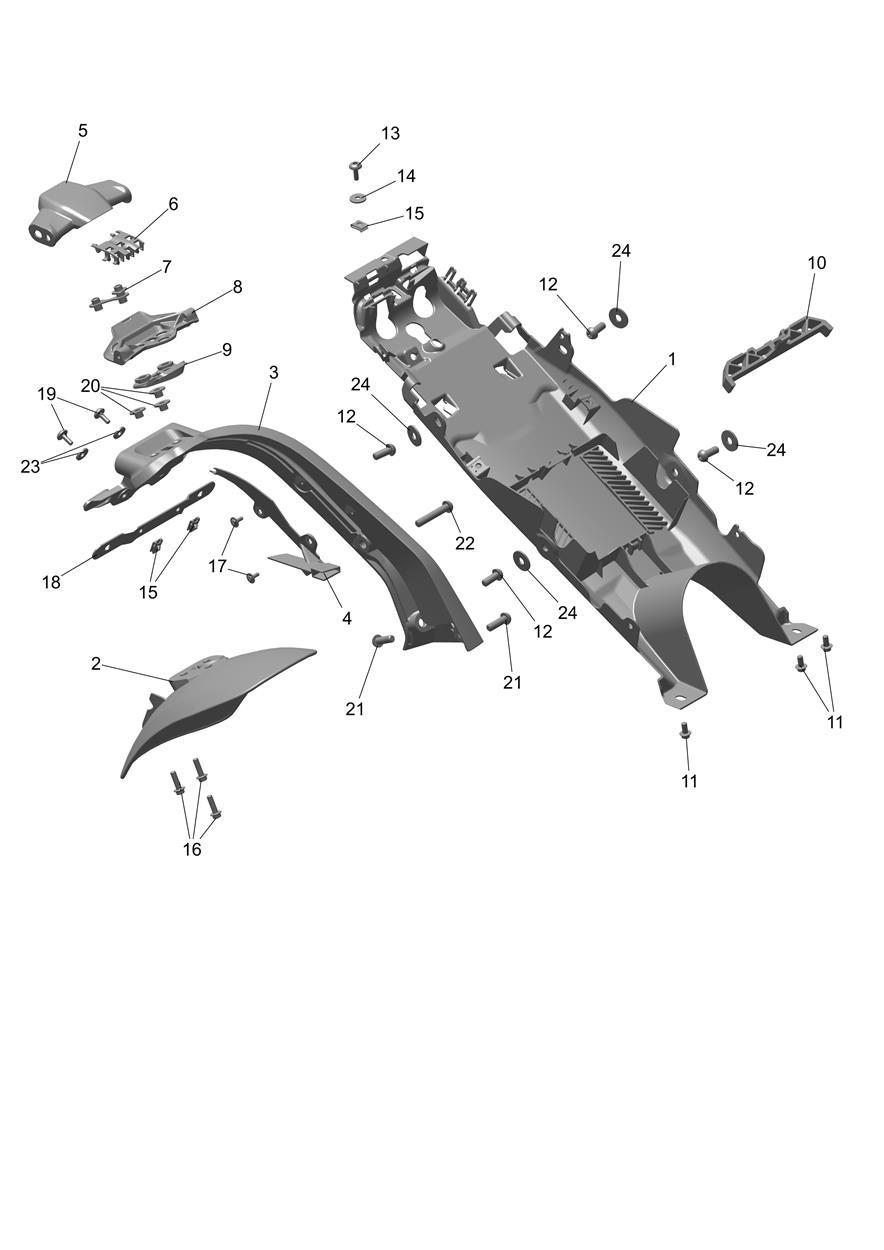 Rear Mudguard exploded diagram