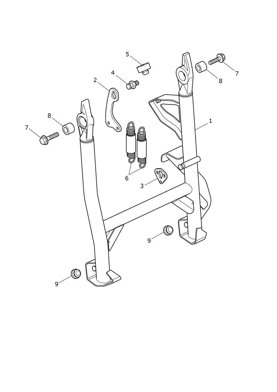 Centrestand exploded diagram