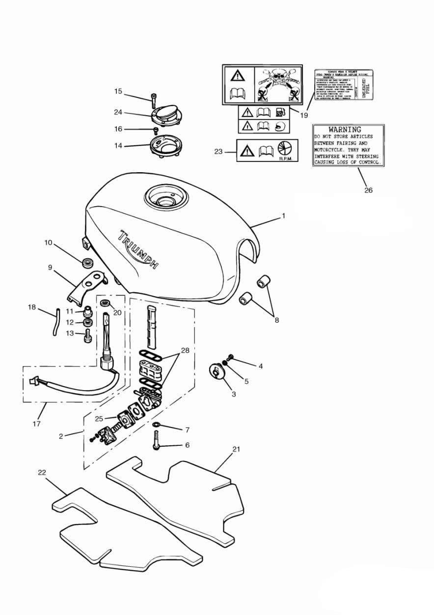 Fuel Tank and Fittings exploded diagram