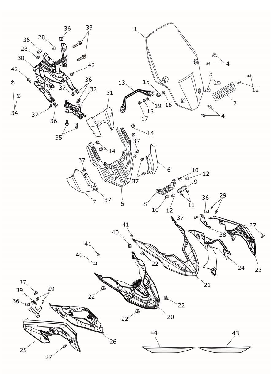 Cockpit exploded diagram