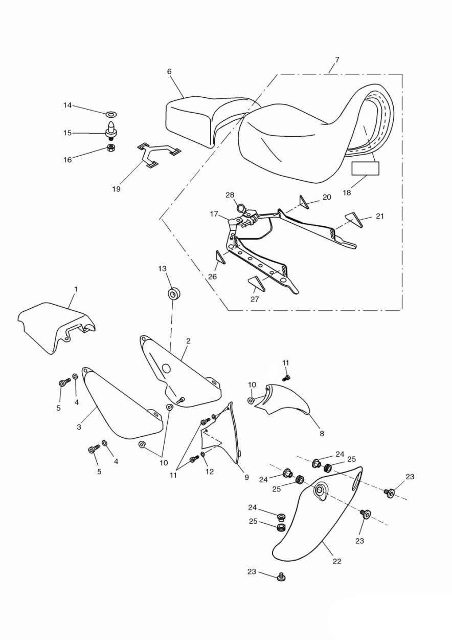 Bodywork - Rear/Seat exploded diagram