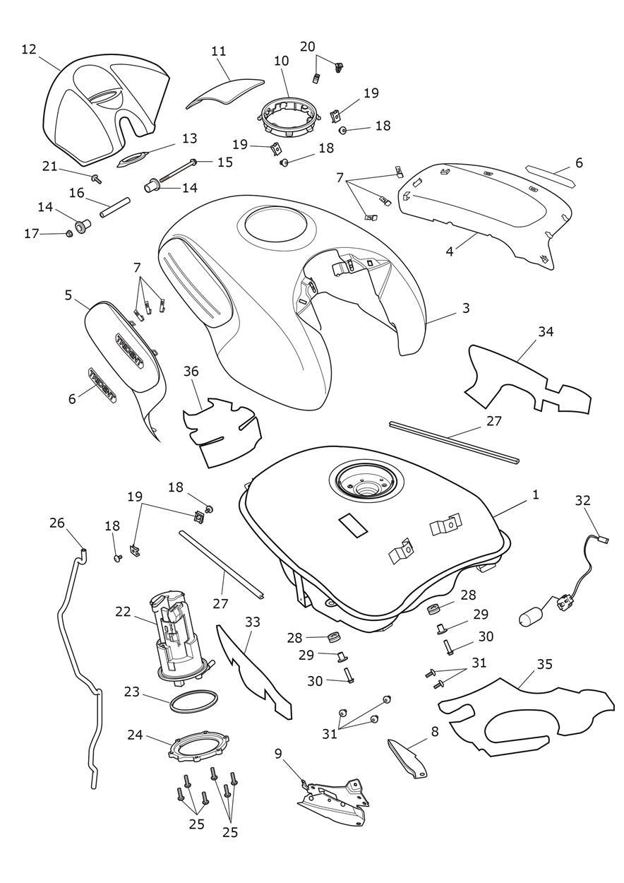 Fuel Tank, Fuel Pump & Fittings exploded diagram