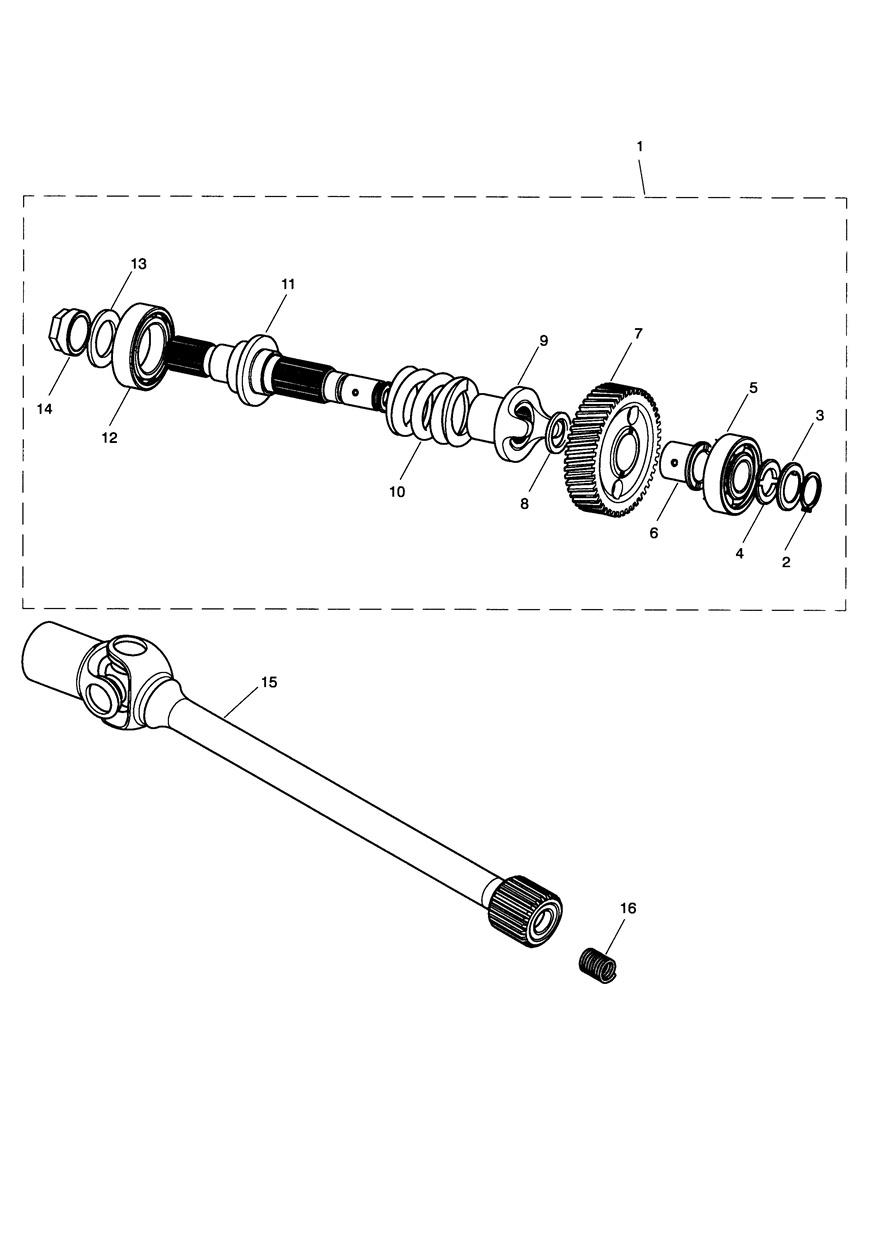 Transmission Damper & Drive Shaft exploded diagram