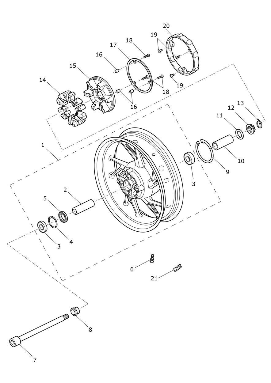 Rear Wheel exploded diagram