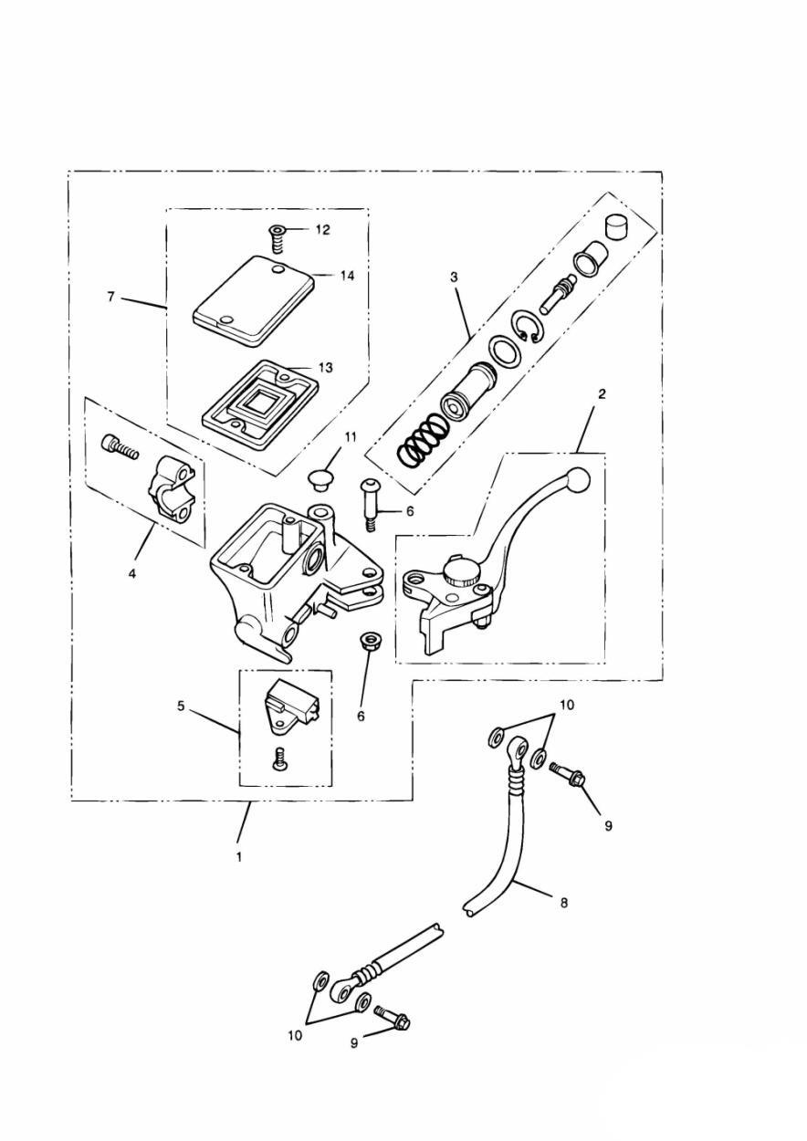 Clutch Master Cylinder exploded diagram