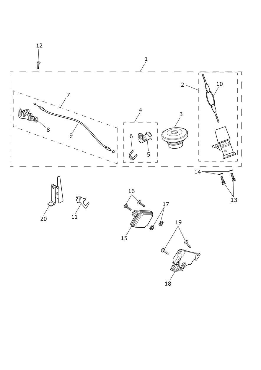 Ignition Switch & Lockset exploded diagram