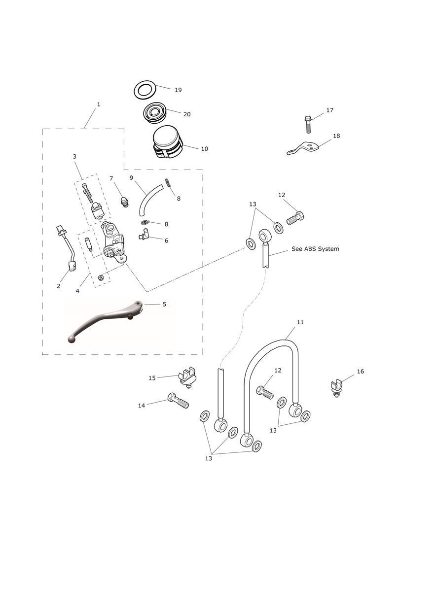 Front Master Cylinder exploded diagram