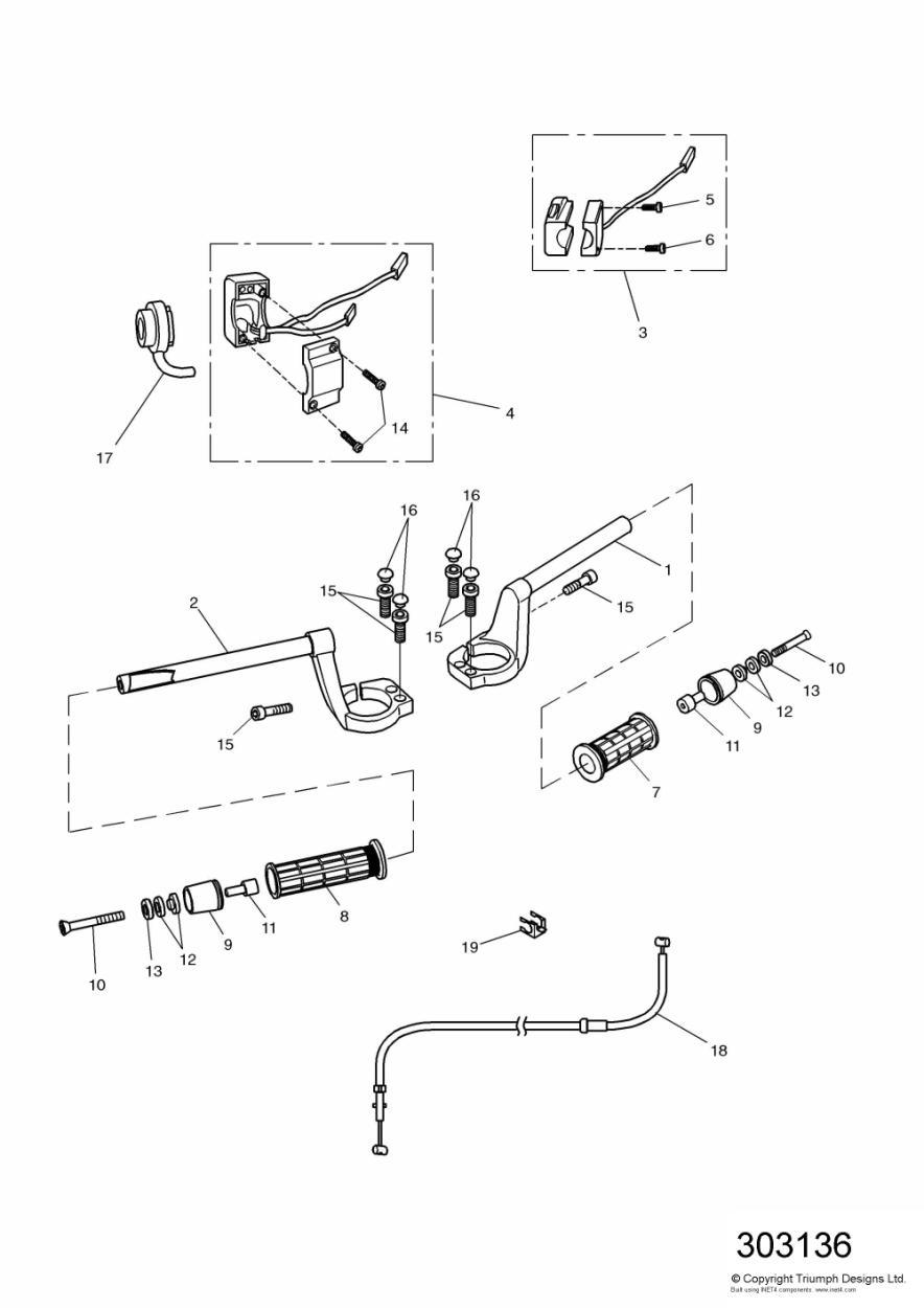 Handlebars and Switches exploded diagram