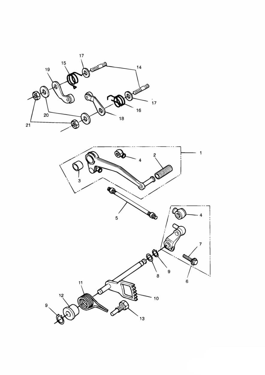 Gear Change Pedal exploded diagram