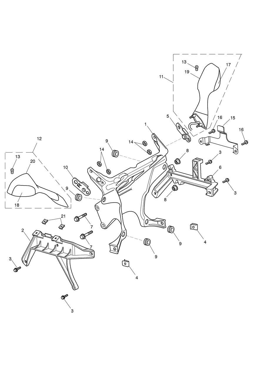 Front Sub-Frame & Fittings exploded diagram