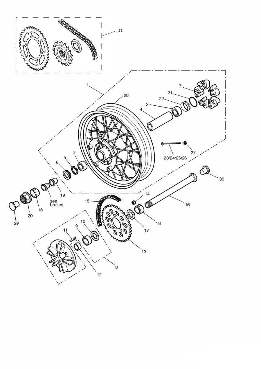 Rear Wheel/Final Drive exploded diagram