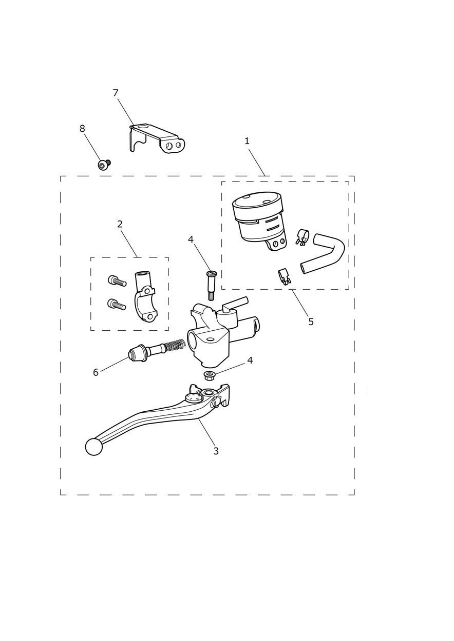 Front Master Cylinder Assy All Expt BR & IN, BR & IN Only exploded diagram