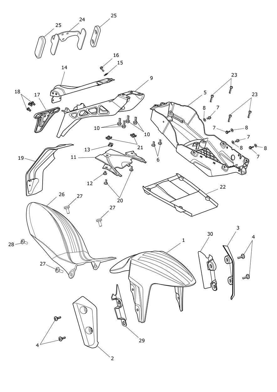Mudguards - ABS Special Edition exploded diagram