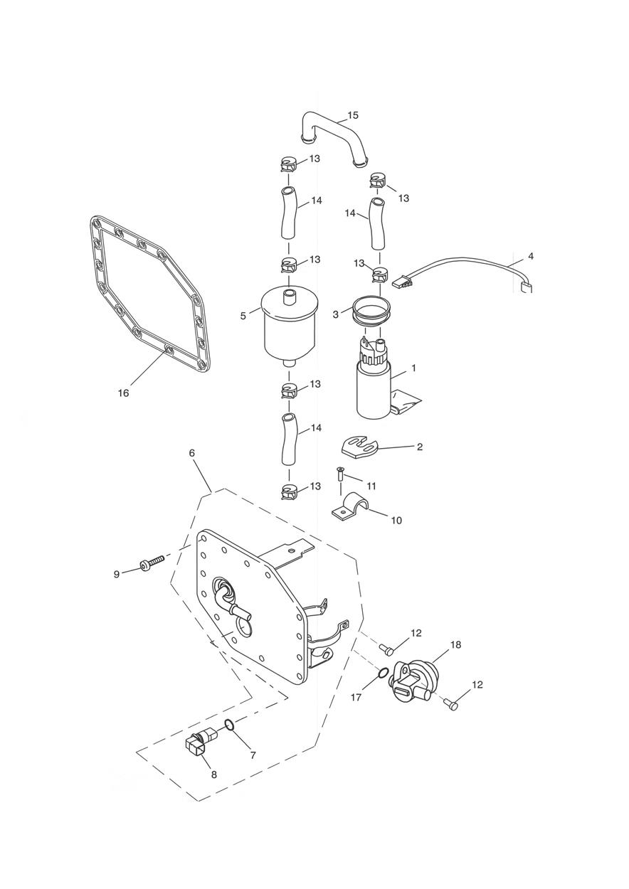 Fuel Pump and Filters exploded diagram