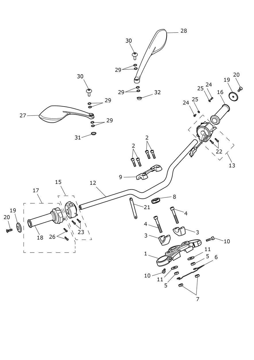 Handlebars & Switches exploded diagram