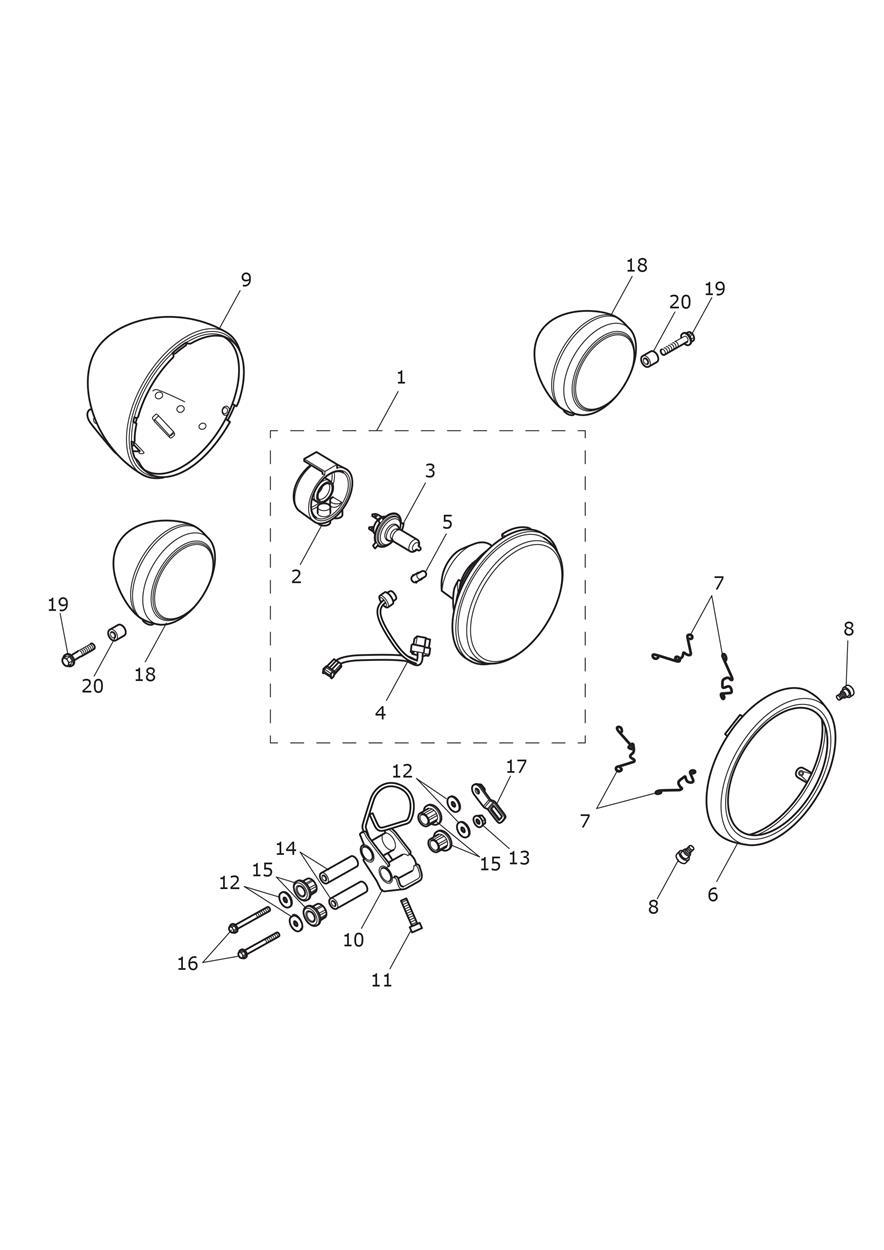 Headlight Assembly exploded diagram