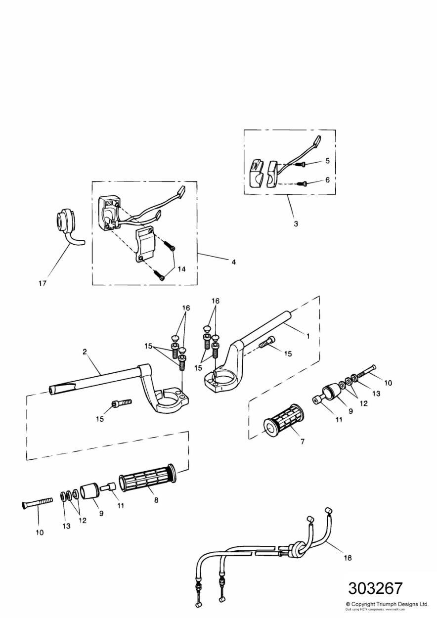Handlebars and Switches exploded diagram