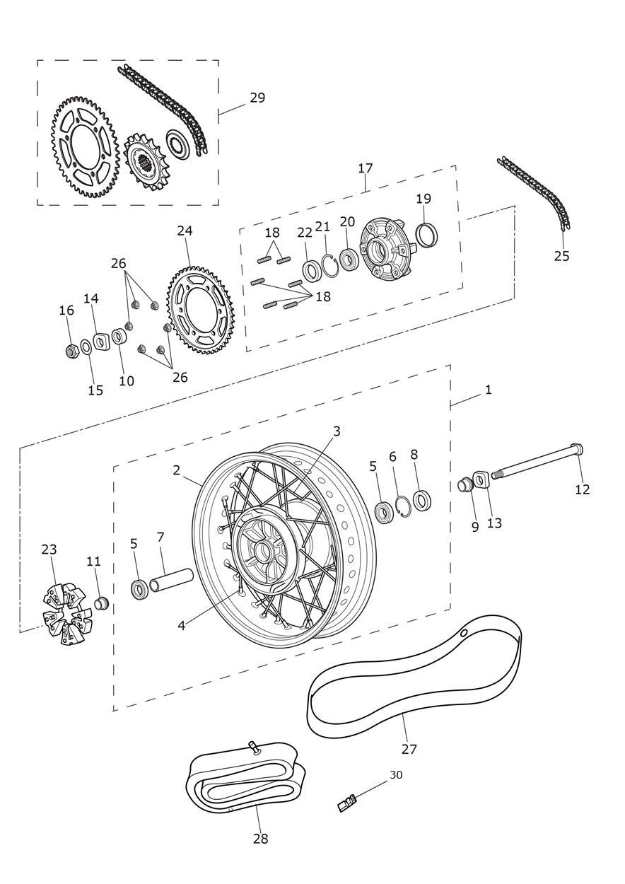 Rear Wheel exploded diagram