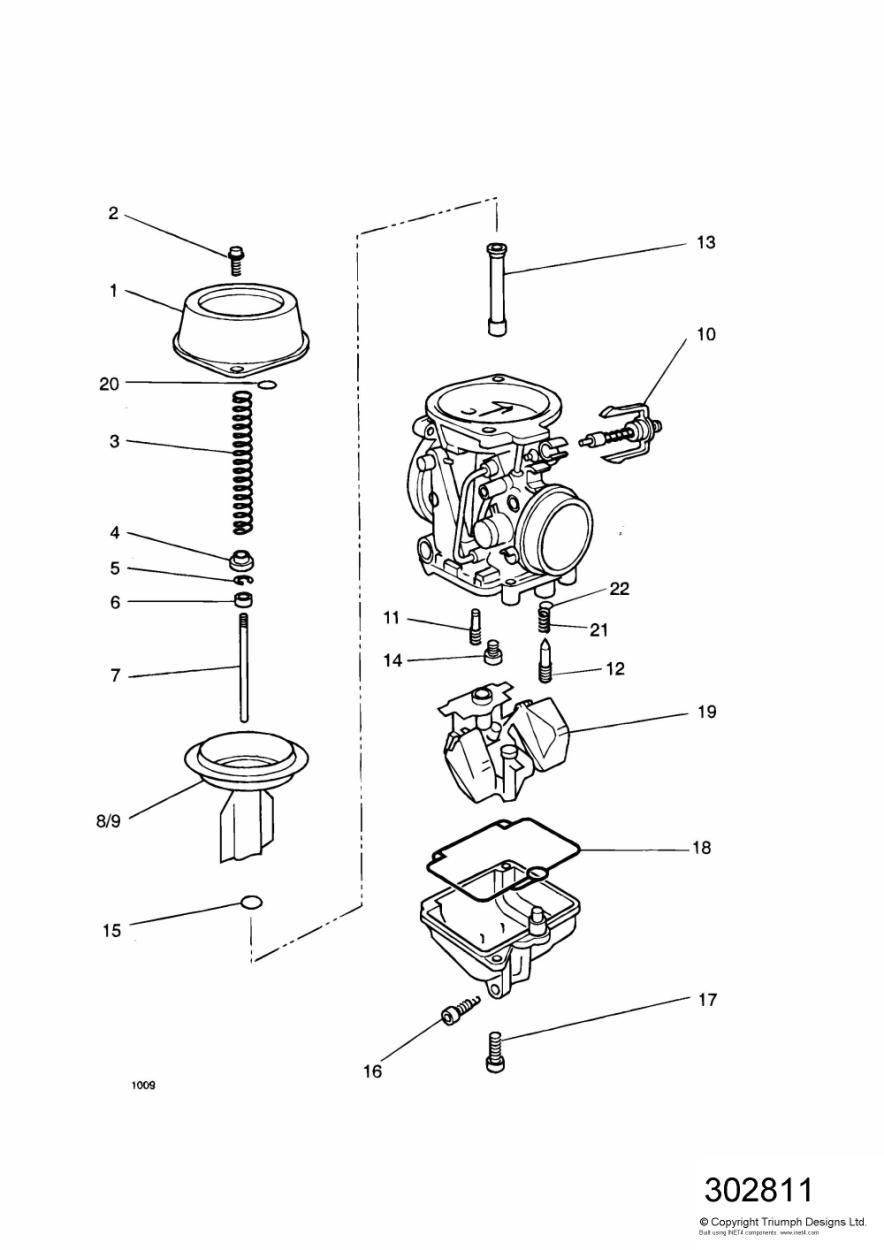 Carburettor Parts 3 Cyl (Carb Assy T1240900 & T1240620) exploded diagram