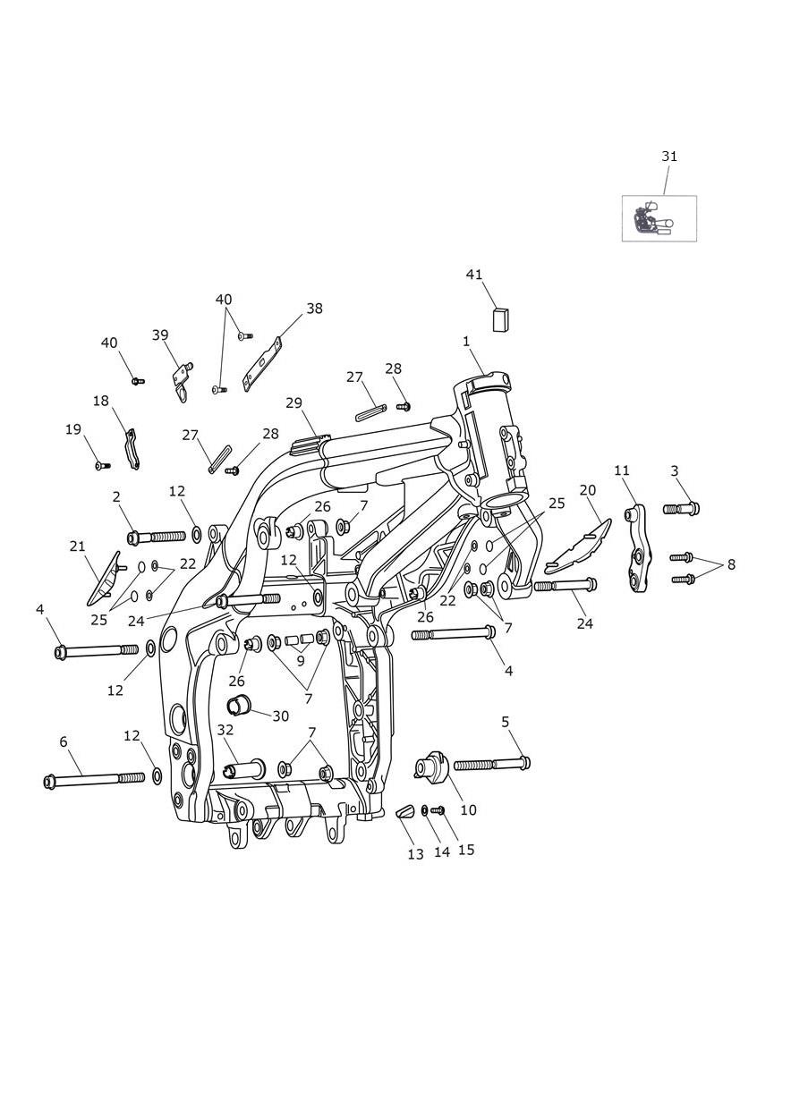 Main Frame & Fittings exploded diagram