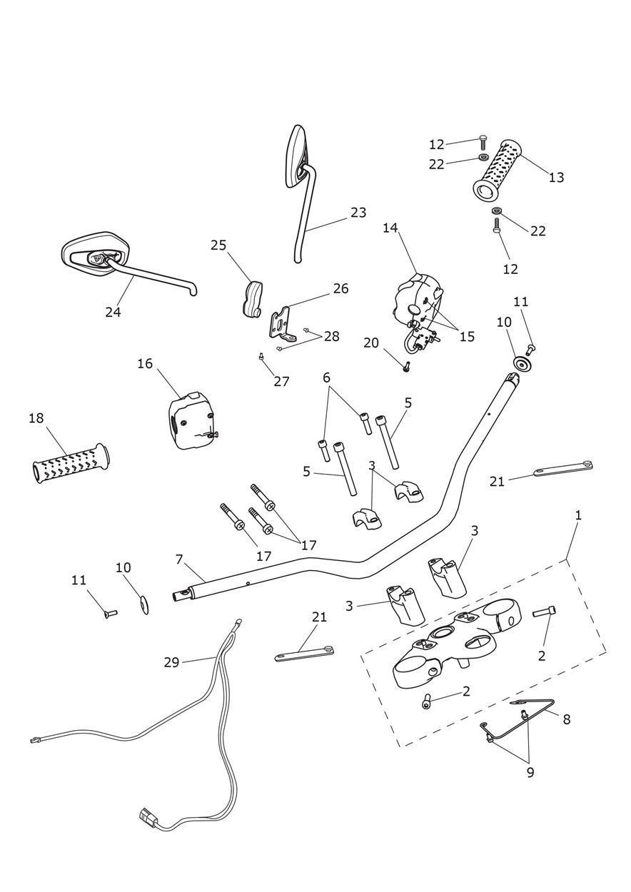 Handlebars & Switches exploded diagram