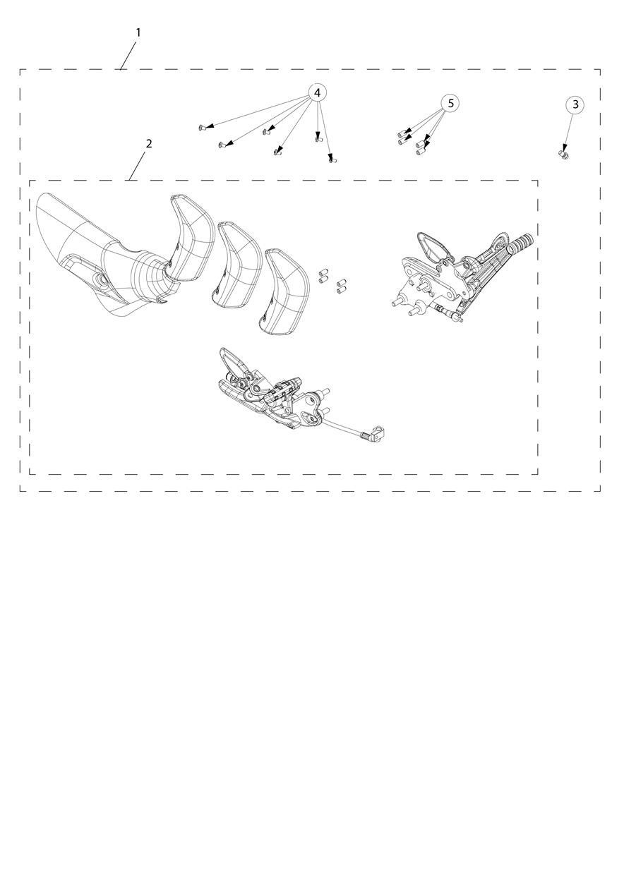 Foot Control Kit, Forward exploded diagram