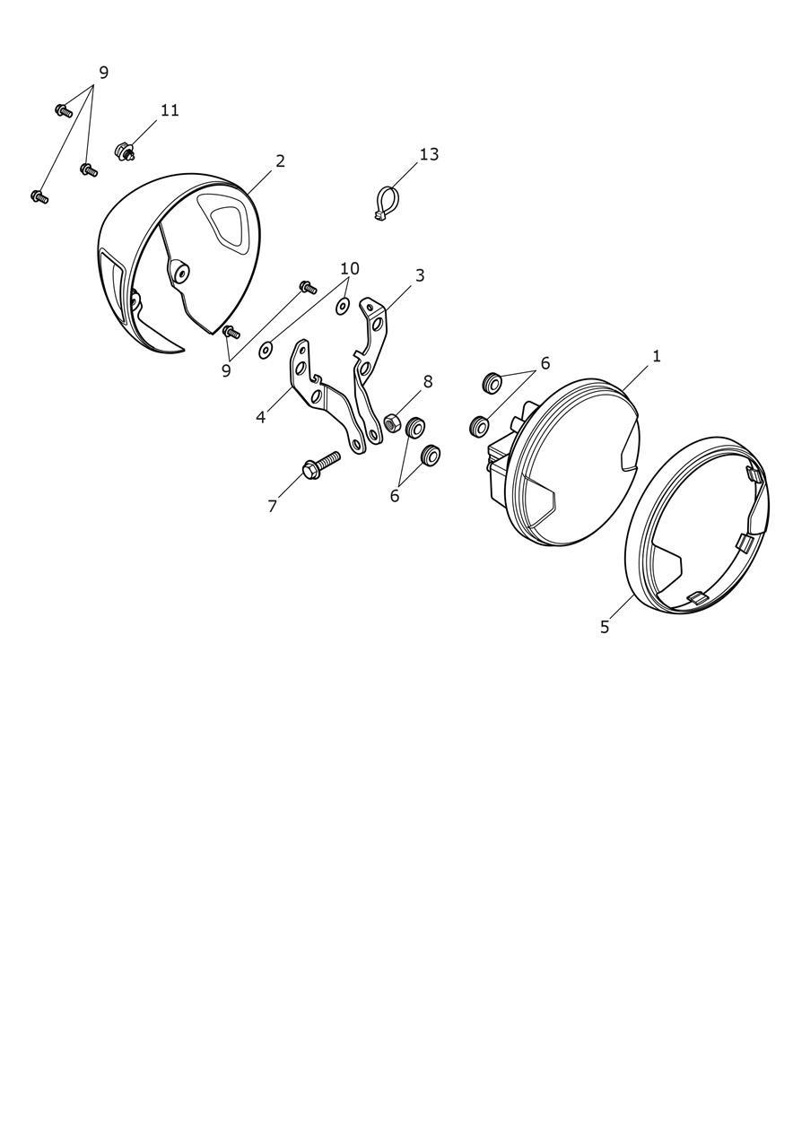 Headlamp exploded diagram