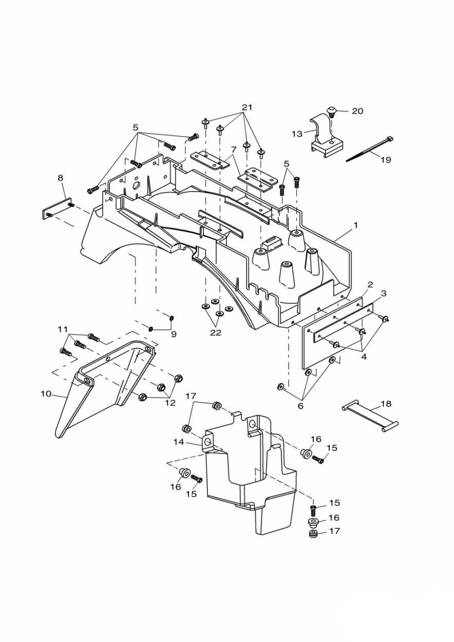 Rear Mudguard & Battery Box exploded diagram