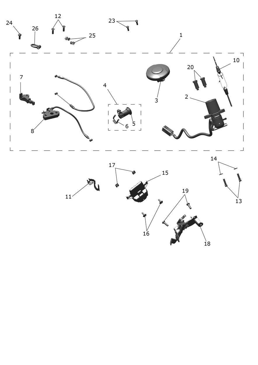 Ignition Switch & Lockset exploded diagram