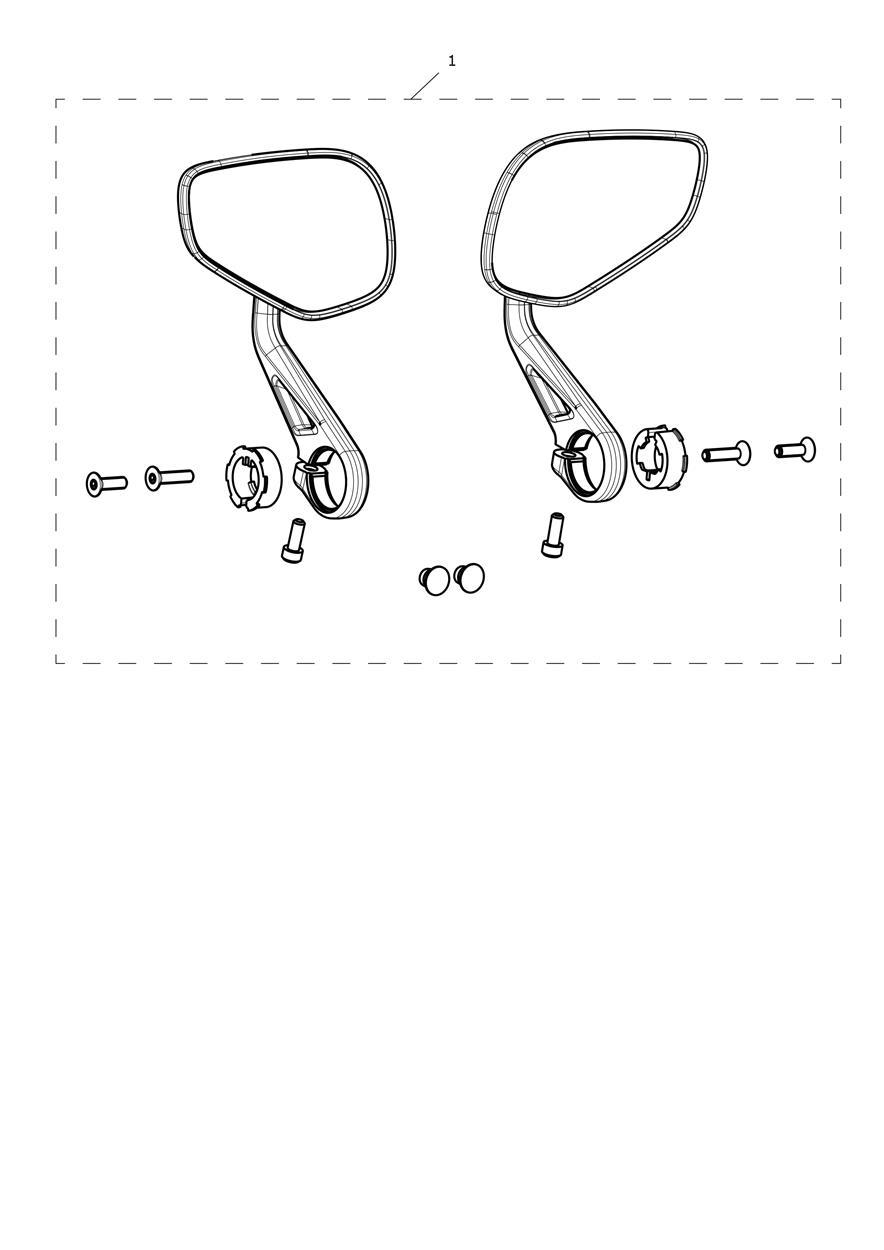 Bar End Mirror, Sports, Kit exploded diagram