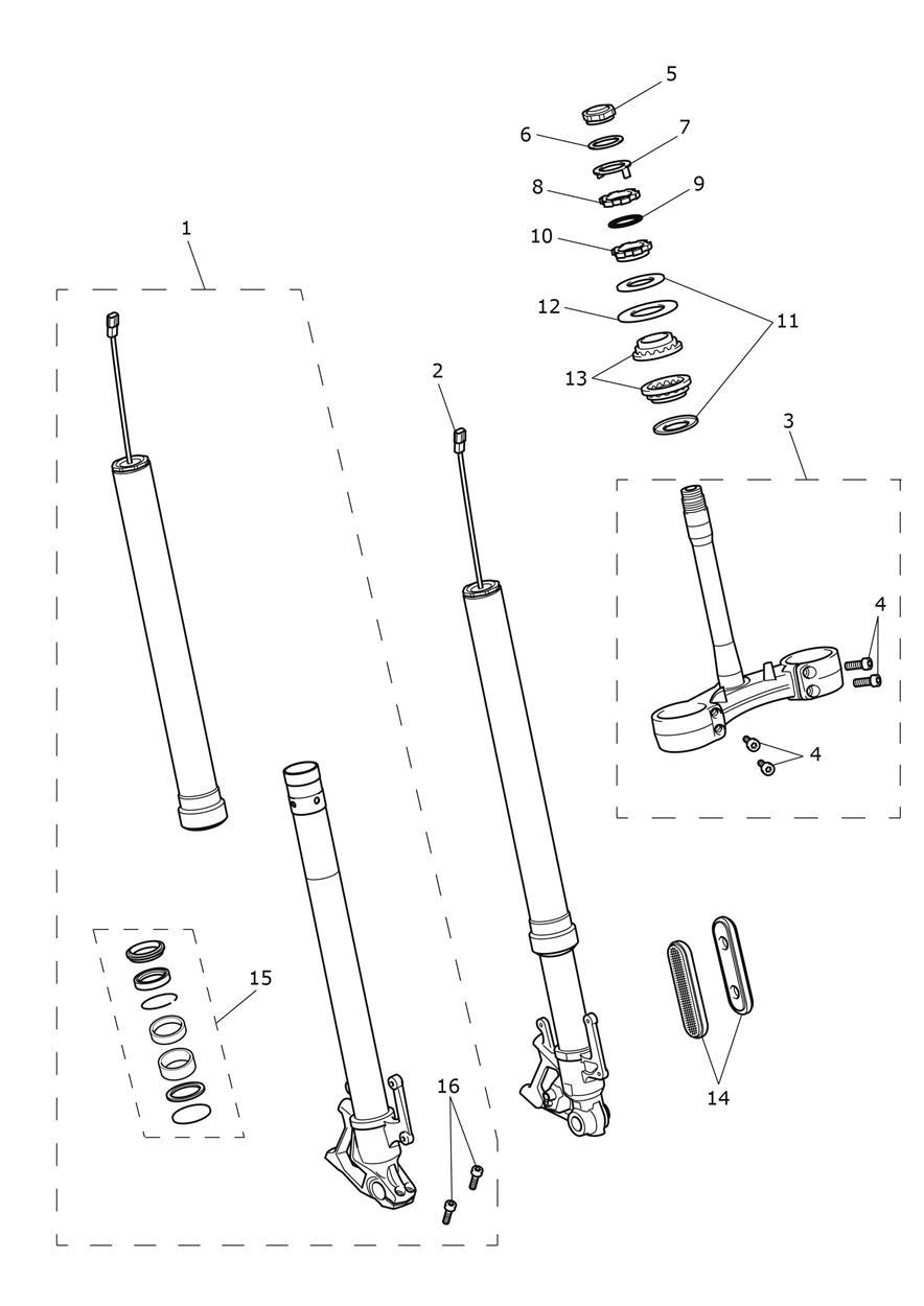 Front Forks exploded diagram