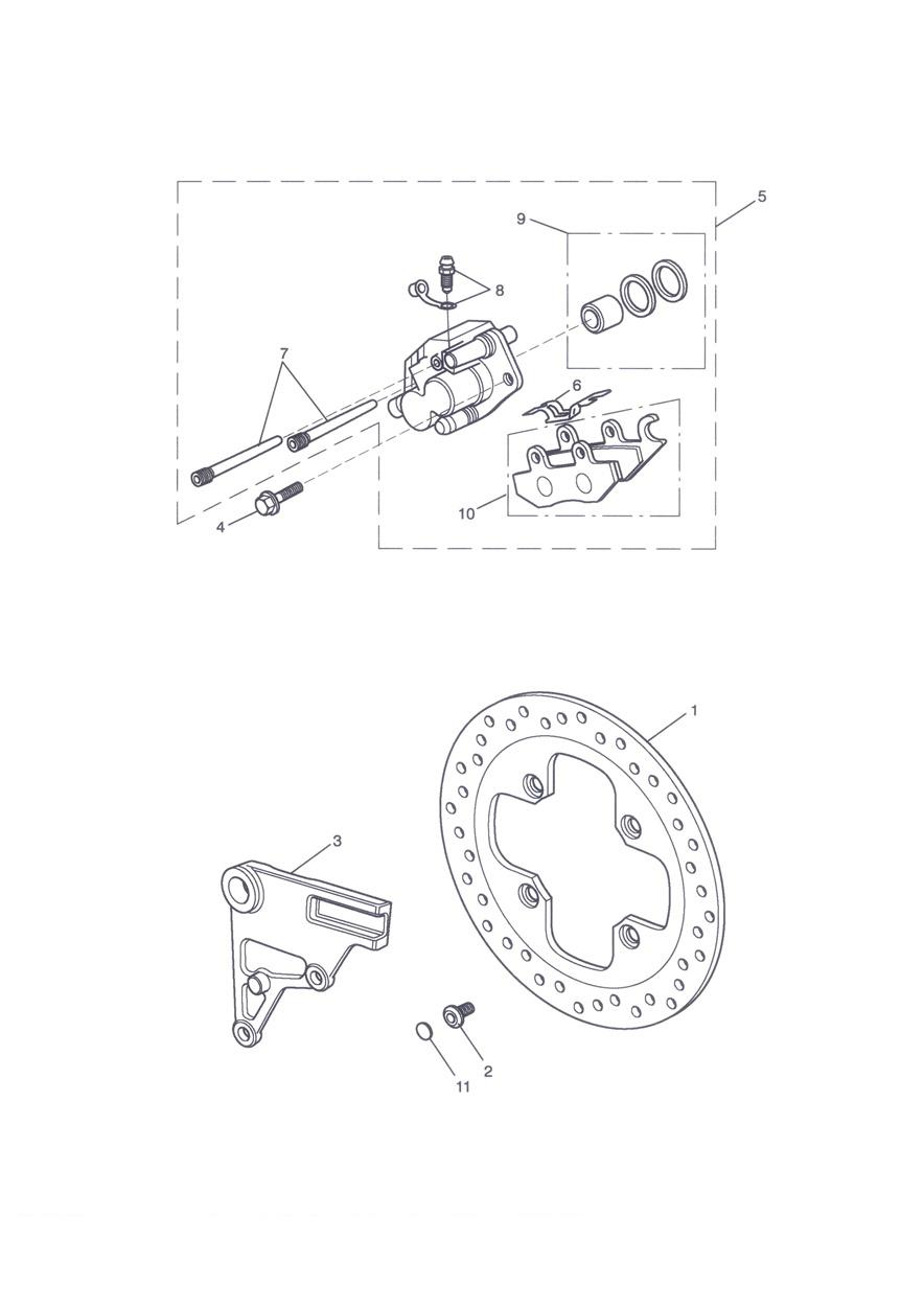 Rear Brake & Disc exploded diagram
