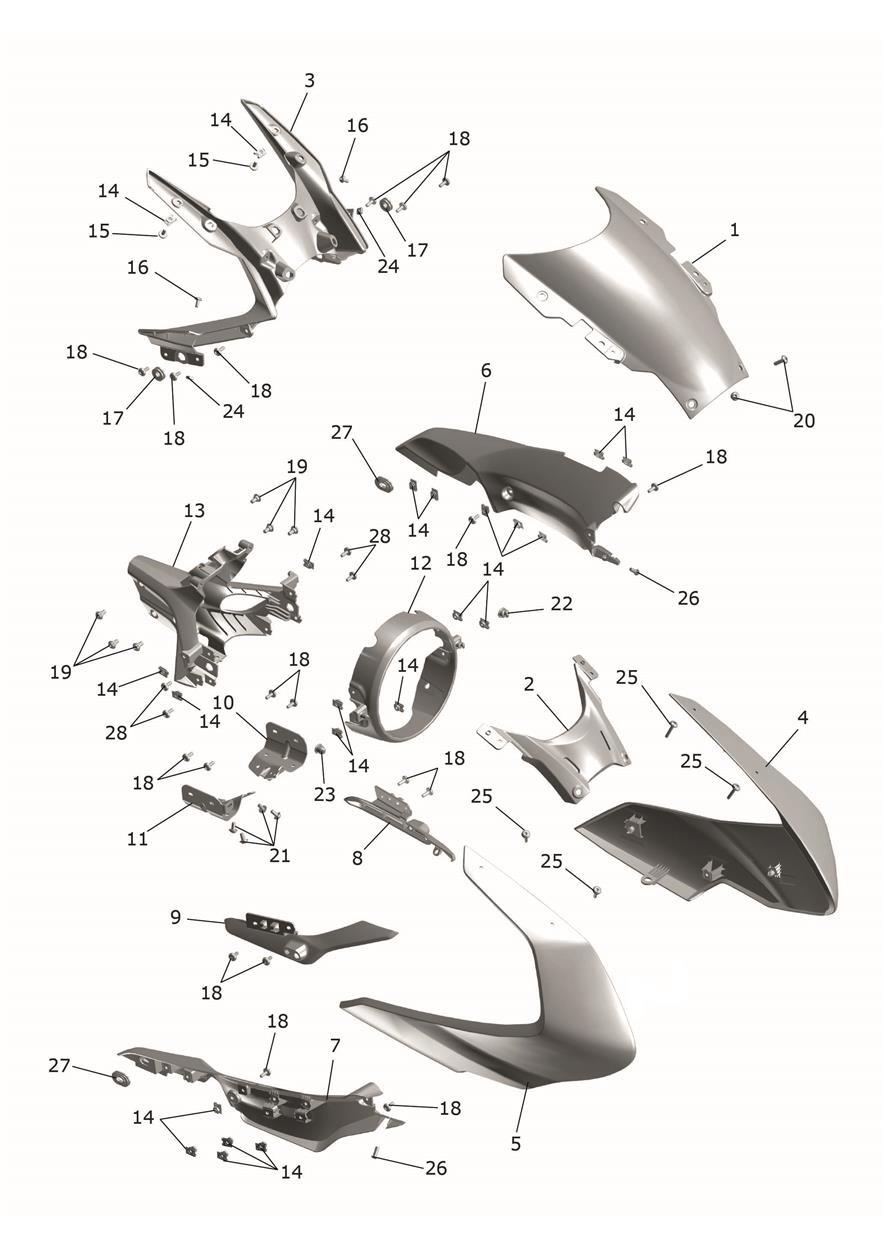 Cockpit exploded diagram