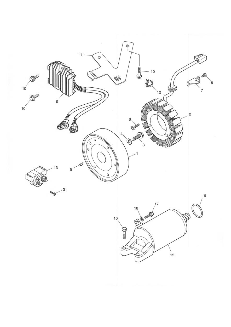 Starter & Alternator exploded diagram