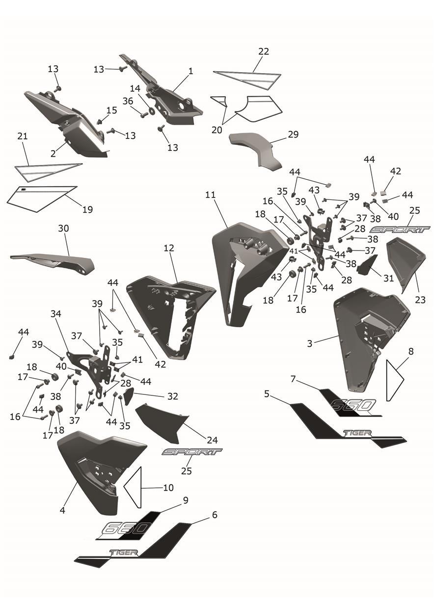 Side Panels exploded diagram