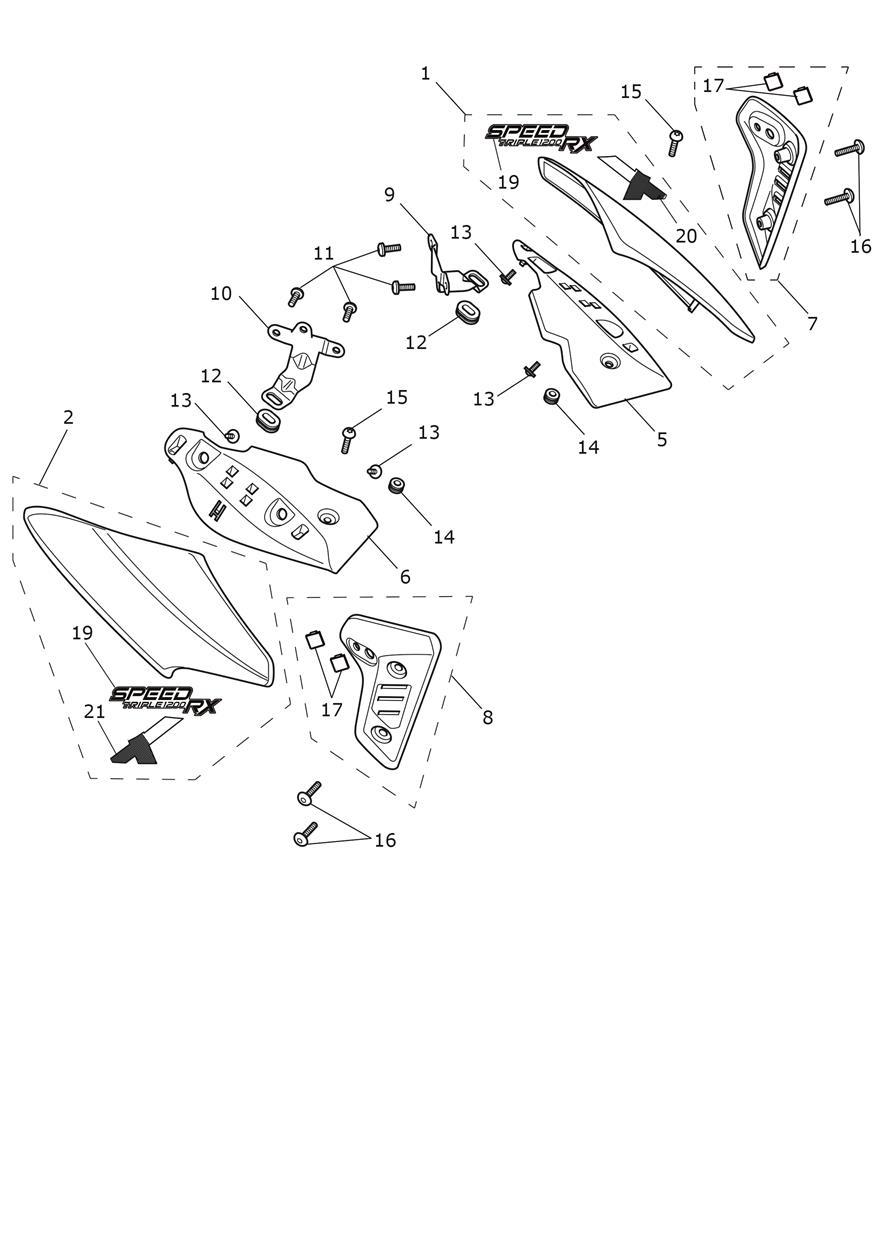 Side Fairing Assembly exploded diagram
