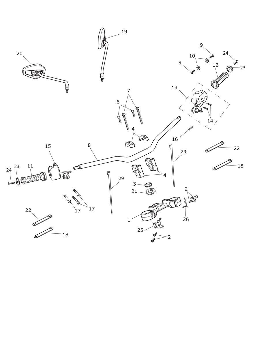 Handlebars & Switches exploded diagram