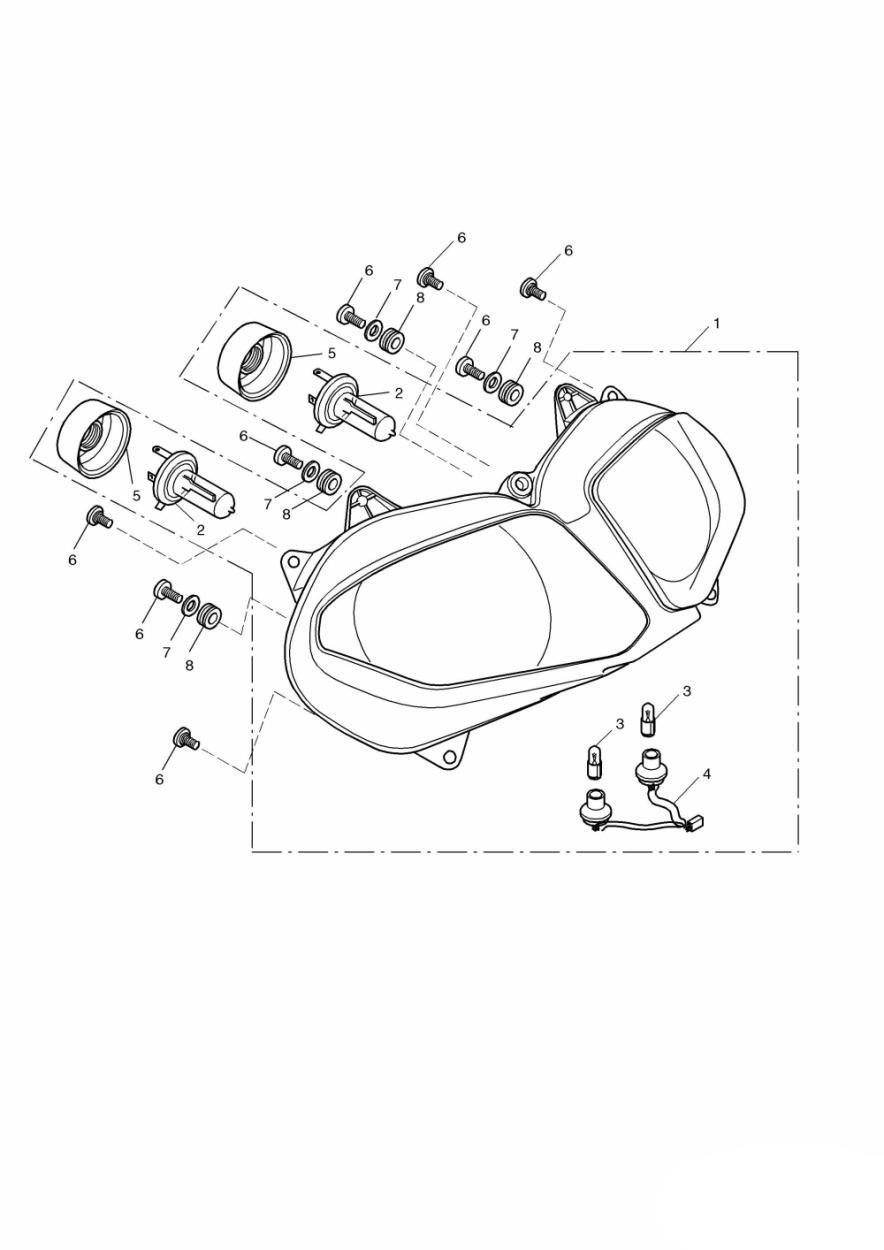 Headlight/Mountings exploded diagram