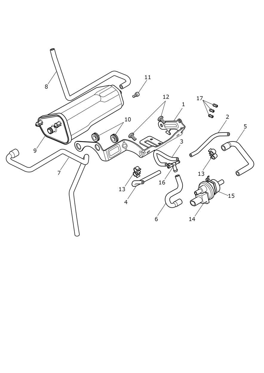 Evaporative Loss Control System exploded diagram