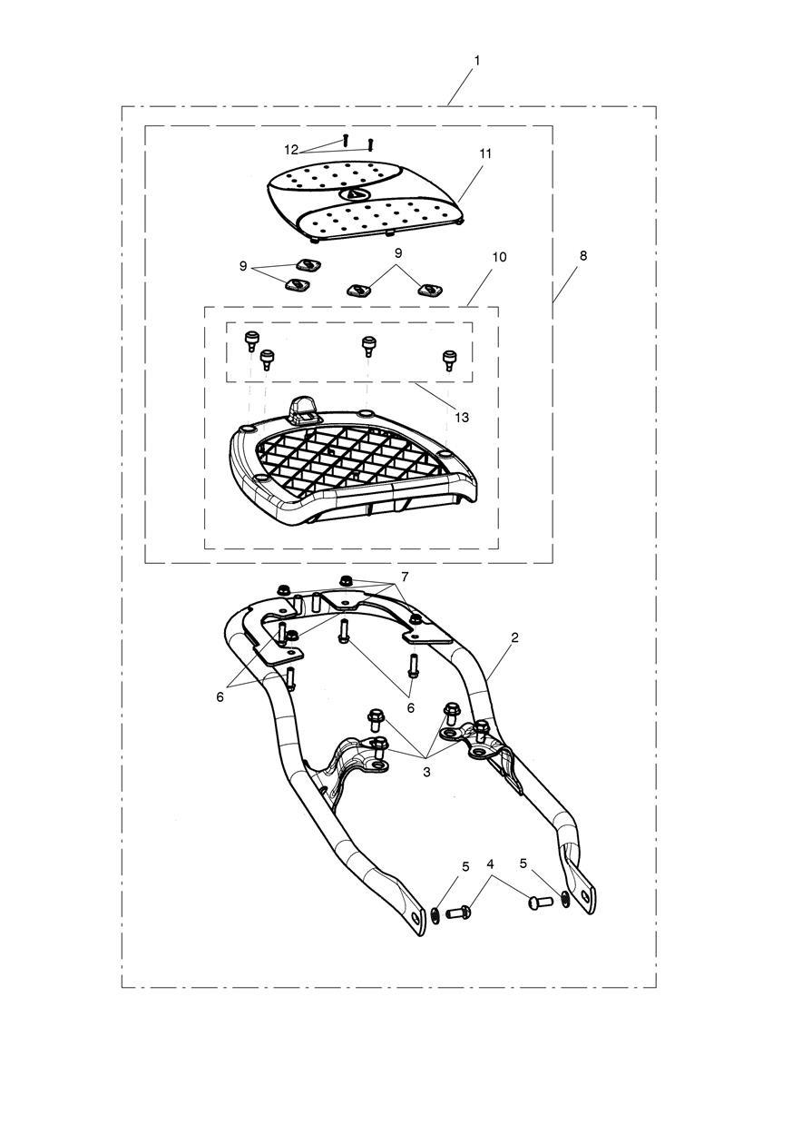 Mounting Rack Kit, Black exploded diagram