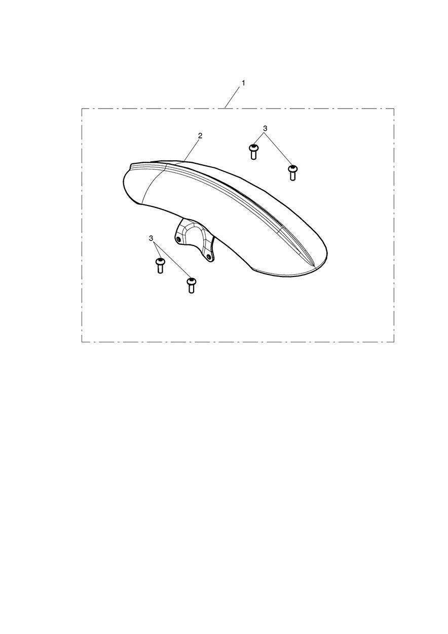 Short Front Mudguard Kit exploded diagram