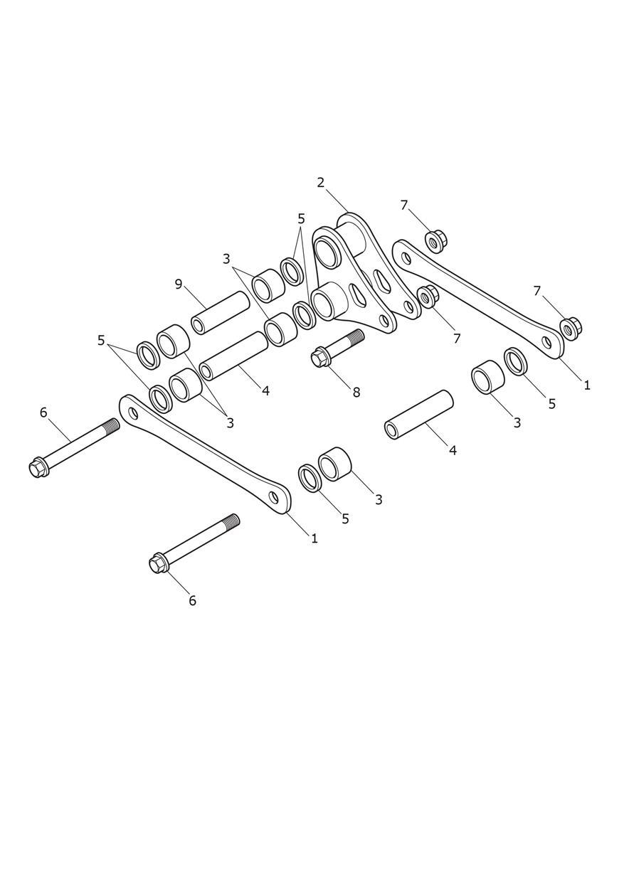 Rear Suspension Linkage exploded diagram