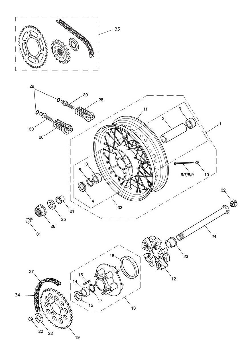 Rear Wheel & Final Drive exploded diagram