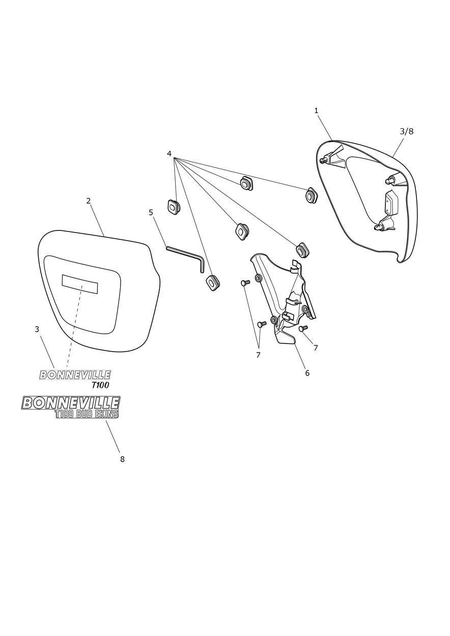 Side Fairing Panels exploded diagram