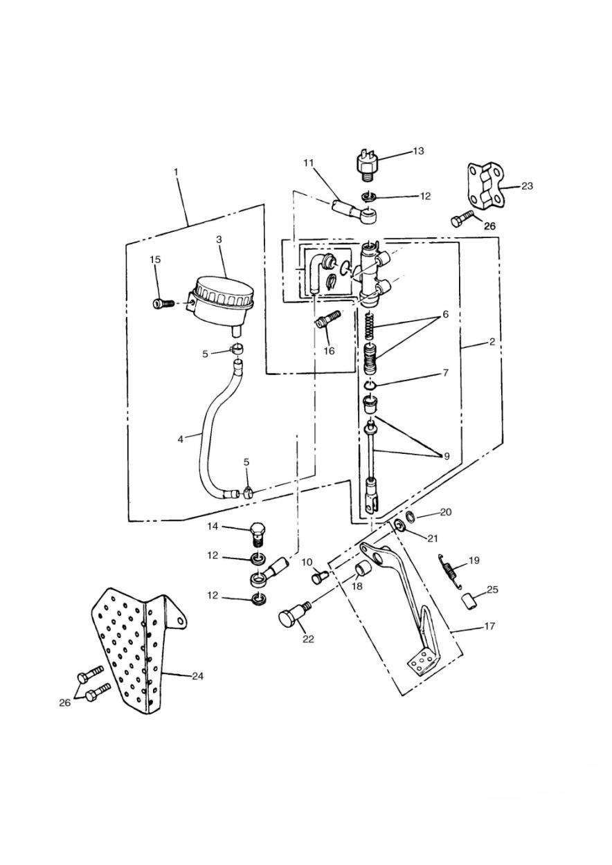 Rear Brake Master Cylinder exploded diagram