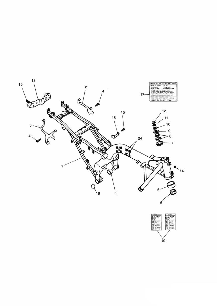 Main Frame & Fittings exploded diagram